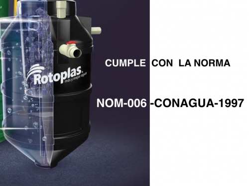 BIODIGESTOR AUTOLIMPIABLE DE 600 LTS ROTOPLAS con registro de loodos